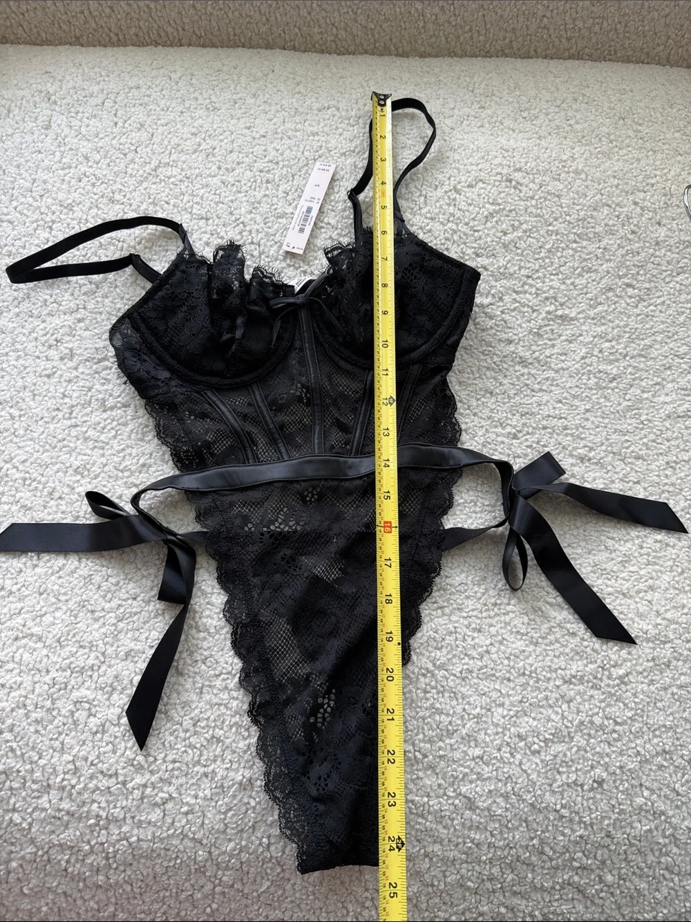 Victoria Secret Dream Angels Wicked Unlined Lace Teddy Black Size as NWT